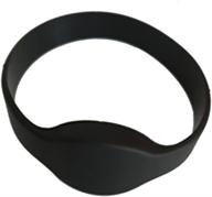 📻 rfid rewritable t5577 125khz silicone wristband - black adult size (pack of 5) logo