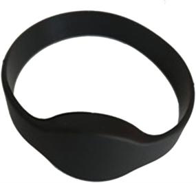 img 1 attached to 📻 RFID Rewritable T5577 125kHz Silicone Wristband - Black Adult size (Pack of 5)