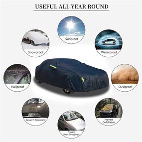 img 1 attached to 🚗 SAKAKI Car Cover: Waterproof All Weather Protection for Universal SUV - 175"-190" Length, Black