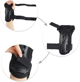 img 3 attached to 🧤 Andux Ski Gloves with Extended Wrist and Palms Protection - Roller Skating Hard Gauntlets with Adjustable Skateboard Support (Model HXHW-01)