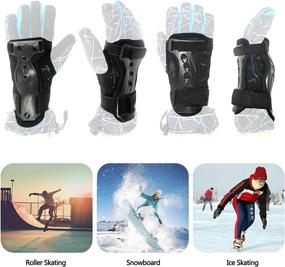 img 1 attached to 🧤 Andux Ski Gloves with Extended Wrist and Palms Protection - Roller Skating Hard Gauntlets with Adjustable Skateboard Support (Model HXHW-01)