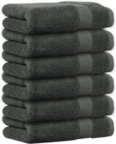 img 3 attached to 🏠 Zellbury Home Premium Hand Towels - 100% Combed Cotton, 16x30, Bath, Gym, and Spa, 600GSM, Soft & Absorbent Material, Grey, Pack of 6