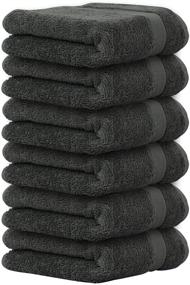 img 4 attached to 🏠 Zellbury Home Premium Hand Towels - 100% Combed Cotton, 16x30, Bath, Gym, and Spa, 600GSM, Soft & Absorbent Material, Grey, Pack of 6