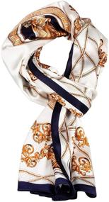 img 3 attached to 🧣 RIIQIICHY 100% Mulberry Silk Scarf for Women - Luxury Long Pure Satin Pattern Scarfs for Sunscreen, Shawls, and Wraps