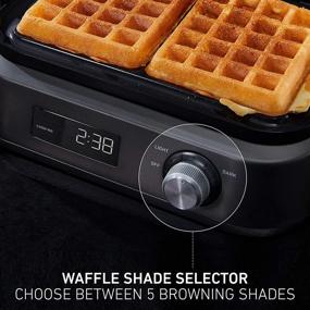 img 2 attached to Calphalon CKCLWF1 Intellicrisp Waffle Maker: Perfectly Crispy Waffles in Dark Stainless Steel