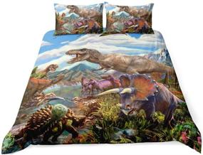 img 4 attached to 🦕 Dino-riffic Bedding: ADASMILE Jurassic Pillowcases for Kids' Home Store