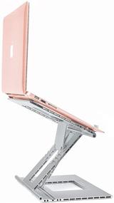 img 4 attached to 🖥️ Aluminum Laptop Stand - Adjustable Ergonomic Laptop Holder for Desk - Portable Laptop Riser Compatible with 10-17 inch Universal Laptops and Tablet PCs (Silver)