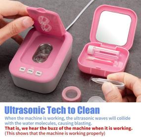 img 3 attached to 🔍 Mini Ultrasonic Contact Lens Cleaner Kit - Portable Travel Contact Lens Cleaning Machine for Fast Daily Care (Azure) - New Version (Hot Pink)