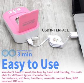 img 1 attached to 🔍 Mini Ultrasonic Contact Lens Cleaner Kit - Portable Travel Contact Lens Cleaning Machine for Fast Daily Care (Azure) - New Version (Hot Pink)