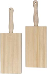 img 1 attached to 🍴 KitchenCraft Home Made Wooden Butter Paddles & Gnocchi Boards Set of 2 - 20 x 6.5 cm