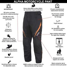 img 3 attached to All Season Motorcycle Pants Men Motocross Offroad Overpants Touring Adventure Dual Enduro Waterproof CE Armor (Orange