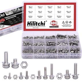 img 4 attached to 🔩 Hilitchi 400pcs Stainless Steel M2 M2.5 M3 M4 M5 Phillips Pan Head Screws Nuts with Washers Assortment Kit - Enhanced SEO