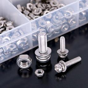 img 2 attached to 🔩 Hilitchi 400pcs Stainless Steel M2 M2.5 M3 M4 M5 Phillips Pan Head Screws Nuts with Washers Assortment Kit - Enhanced SEO