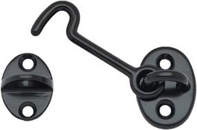 img 1 attached to 🔒 2 Pack Matte Black Forged Brass Cabin & Door Hook Latch & Eye, 2-1/2 Inch