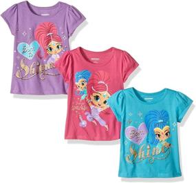 img 1 attached to 👚 Adorable 3-Pack T-Shirts for Little Girls by Nickelodeon's Shimmer and Shine