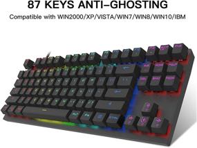 img 3 attached to 🌈 Игровая механическая клавиатура Motospeed с подсветкой радужного цвета RGB - Профессиональная клавиатура с подсветкой на 87 клавиш, USB для Mac и PC (Черная)