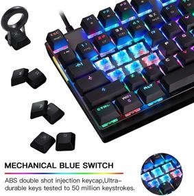 img 2 attached to 🌈 Motospeed RGB Rainbow Backlit Gaming Mechanical Keyboard - Professional 87 Keys Illuminated USB Keyboard for Mac & PC (Black)