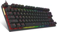 🌈 motospeed rgb rainbow backlit gaming mechanical keyboard - professional 87 keys illuminated usb keyboard for mac & pc (black) logo
