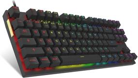 img 4 attached to 🌈 Игровая механическая клавиатура Motospeed с подсветкой радужного цвета RGB - Профессиональная клавиатура с подсветкой на 87 клавиш, USB для Mac и PC (Черная)