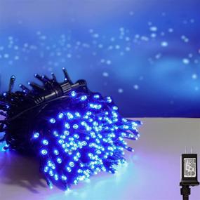 img 4 attached to 🎄 66Ft Blue Outdoor Christmas Lights - 200LED Mini String Lights with 8 Lighting Modes, Connectable Xmas Tree Lights for Christmas Decor, Patio, Holiday, Party, Home, Indoor and Outdoor Decoration