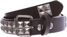 img 3 attached to 🏻 Stylish Studded Leather Belts - Black Silver Boys' Accessories for Fashion-forward Kids