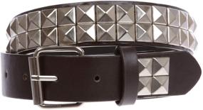 img 2 attached to 🏻 Stylish Studded Leather Belts - Black Silver Boys' Accessories for Fashion-forward Kids