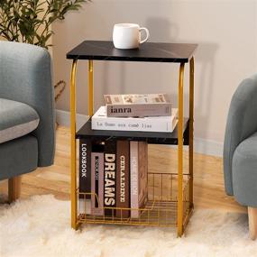 img 3 attached to Modern SHEEPAM End Table with Storage Shelf- 3-Tier Nightstand for Small Spaces - Living Room, Bedroom, Kitchen