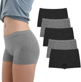 img 4 attached to 💃 Soft Stretch Boyshort Underwear for Women - Full Coverage Seamless Panties, Boxer Briefs (5 Packs)