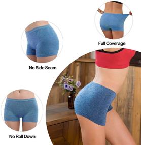 img 2 attached to 💃 Soft Stretch Boyshort Underwear for Women - Full Coverage Seamless Panties, Boxer Briefs (5 Packs)