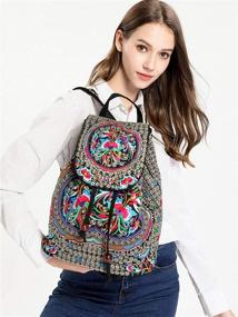 img 2 attached to Goodhan Vintage Embroidered Backpack Shoulder