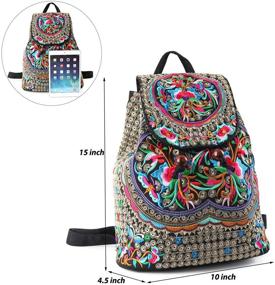 img 1 attached to Goodhan Vintage Embroidered Backpack Shoulder