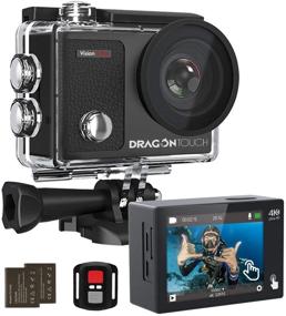 img 4 attached to 📷 Dragon Touch 4K Action Camera: Touch Screen, WiFi, 16MP, Waterproof, Remote Control, Helmet Accessories Kit