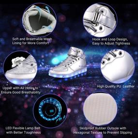 img 2 attached to 👟 WONZOM LED Light Up Shoes with USB Flashing for Toddlers and Kids - Perfect Boots!