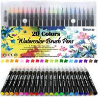 watercolor brush pens art markers set: 20pcs colored pens with calligraphy & water paintbrush logo