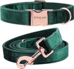 img 4 attached to 🐶 ARING PET Velvet Dog Collar and Leash Set: Luxuriously Soft and Adjustable Collars for Dogs