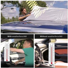 img 3 attached to 🌞 Bell+Howell WeatherForce 360: All-Weather Sunshade Ice Cover - Heavy Duty Reversible Windshield Protector - 6x10ft Fabric for All Cars - Heat & Snow Protection with Anti-Theft Panels - As Seen On TV