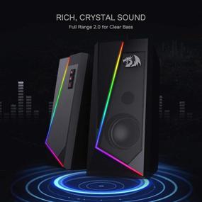 img 1 attached to 🔊 Redragon GS520 Anvil RGB Desktop Speakers: High-Performance 2.0 Channel PC Computer Stereo Speaker with 6 Colorful LED Modes, Enhanced Sound Quality and Convenient Volume Control – USB Powered with 3.5mm Cable