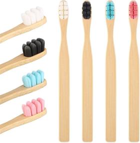 img 4 attached to 8 Pieces Micro Nano Toothbrushes - Extra Soft Bristles for Effective Oral Teeth and Gum Cleaning - Suitable for Adults, Older People - Bamboo Manual Toothbrushes - 4 Color Options