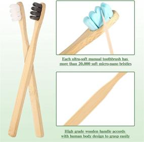 img 2 attached to 8 Pieces Micro Nano Toothbrushes - Extra Soft Bristles for Effective Oral Teeth and Gum Cleaning - Suitable for Adults, Older People - Bamboo Manual Toothbrushes - 4 Color Options