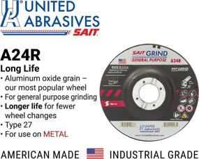 img 3 attached to 🛠️ SAIT 20063 A24R Grinding Wheel for General Purpose/Extended Lifespan (Type 27/Depressed Center), 4 1/2" x 1/4" x 7/8", Pack of 25