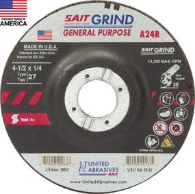 img 4 attached to 🛠️ SAIT 20063 A24R Grinding Wheel for General Purpose/Extended Lifespan (Type 27/Depressed Center), 4 1/2" x 1/4" x 7/8", Pack of 25