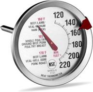 🌡️ sinardo t731 roasting meat thermometer: oven safe with large 2.5-inch easy-read face, stainless steel stem and housing logo