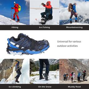 img 3 attached to Mgotu 28 Spikes Shoes Crampons: Ultimate Winter Traction for Jogging, Climbing, Hiking, and Fishing