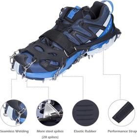 img 1 attached to Mgotu 28 Spikes Shoes Crampons: Ultimate Winter Traction for Jogging, Climbing, Hiking, and Fishing