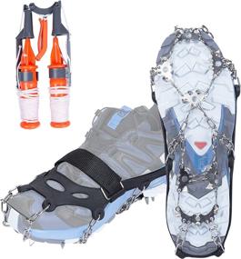 img 4 attached to Mgotu 28 Spikes Shoes Crampons: Ultimate Winter Traction for Jogging, Climbing, Hiking, and Fishing