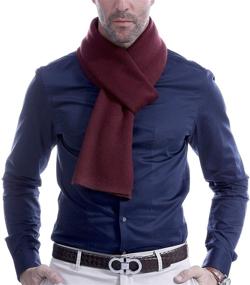 img 3 attached to Cashmere Scarves Men Winter Burgandy