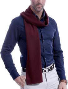 img 2 attached to Cashmere Scarves Men Winter Burgandy