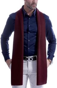 img 4 attached to Cashmere Scarves Men Winter Burgandy