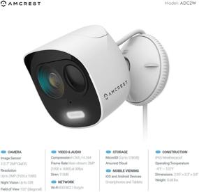 img 2 attached to 📷 Amcrest SmartHome 1080p WiFi Outdoor Security Camera+: Spotlight, Siren, Strobe, 2-Way Audio, Night Vision, 133° View, IP65 Weatherproof, MicroSD &amp; Smart Cloud Storage, ADC2W