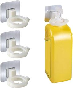 img 4 attached to 🧼 WZXGY Self Adhesive Shower Gel Bracket Soap Holder Hook - Shampoo Bottle Hand Sanitizer Wall Hook Storage Hanger (4 Pieces)